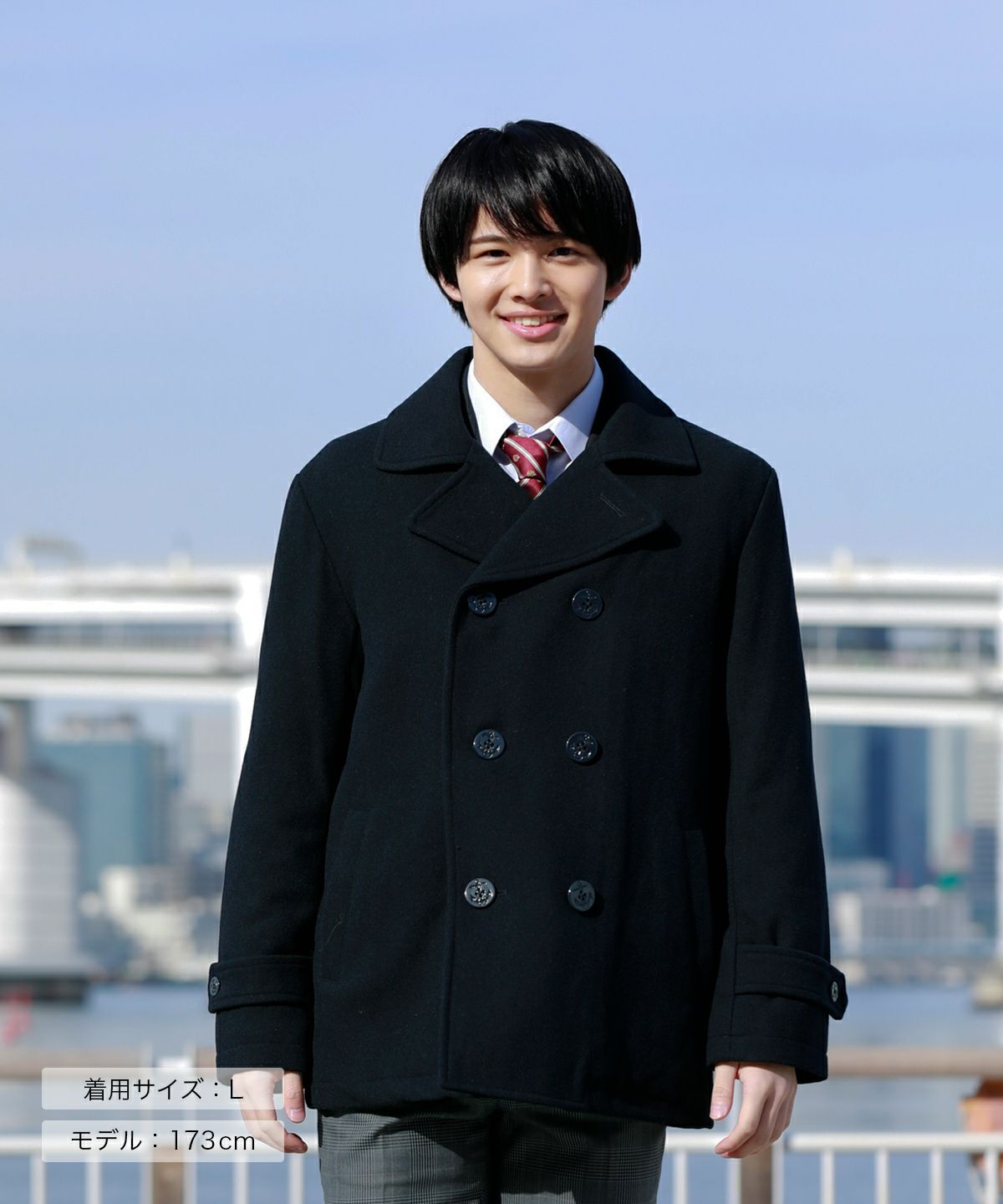 コートフェア対象】メンズ ピーコート(ネイビー) ARCPPC-1012MEN-01