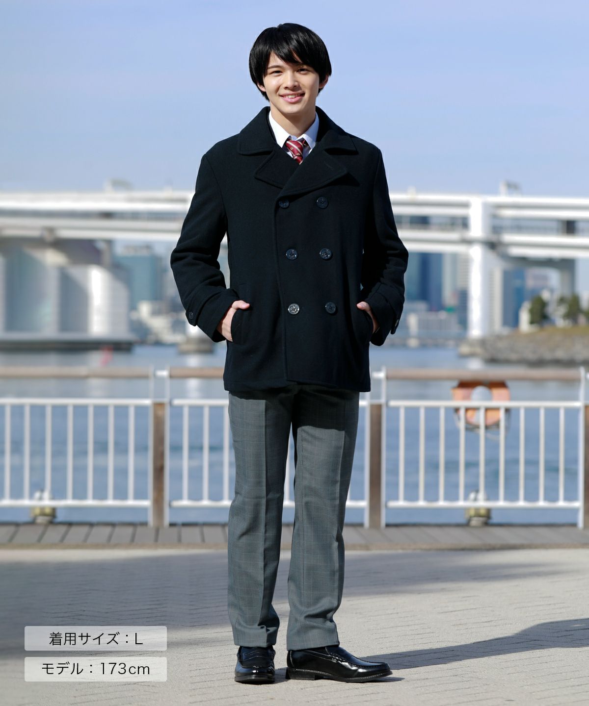 コートフェア対象】メンズ ピーコート(ネイビー) ARCPPC-1012MEN-01