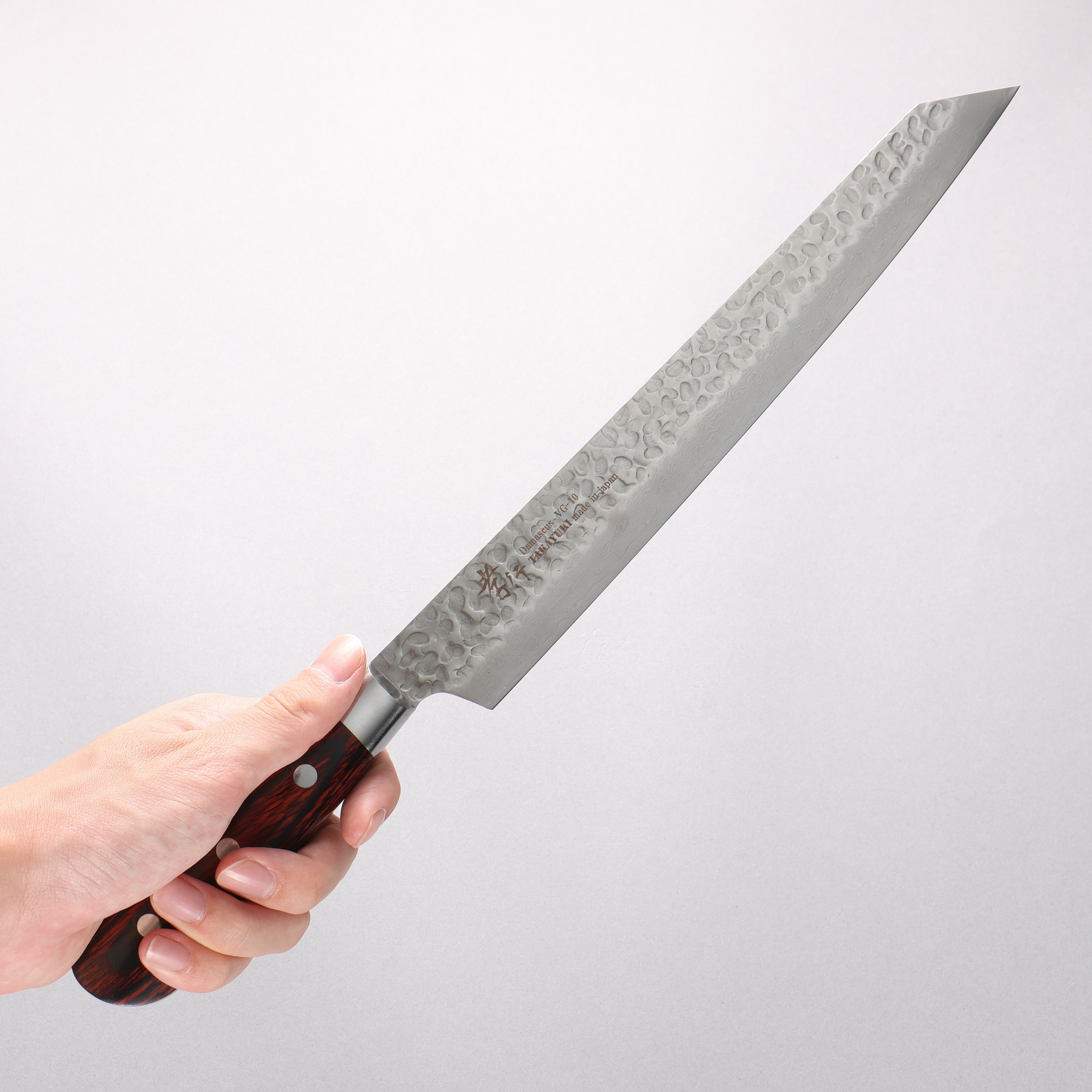 堺 孝行 VG10 33層 ダマスカス 剣型柳刃包丁 270mm マホガニー柄