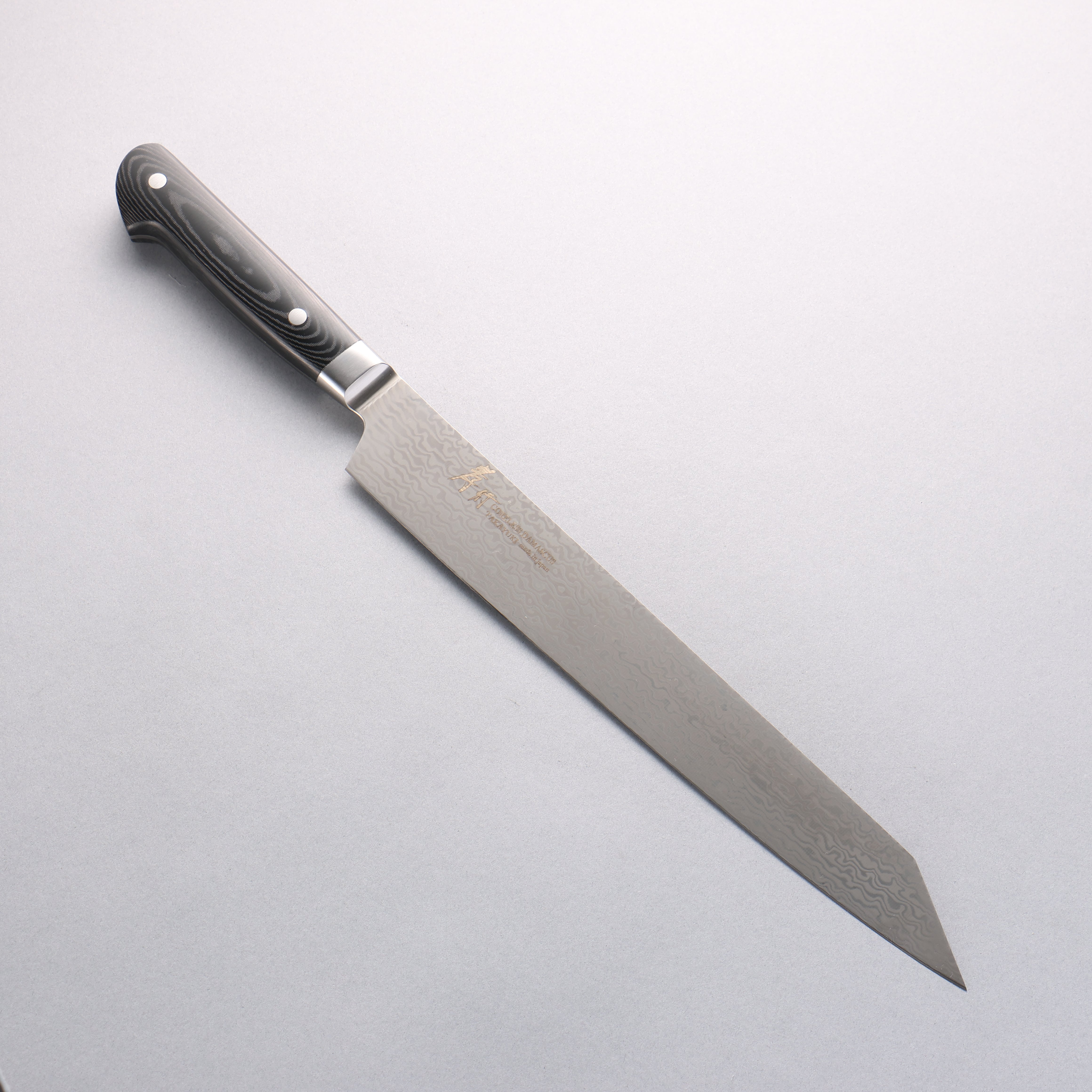 堺 孝行 コアレス ダマスカス 剣型柳刃包丁 260mm 黒マイカルタ柄