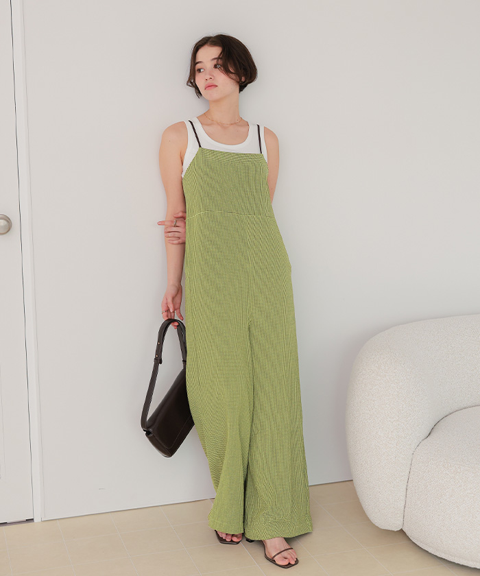 バックデザインルーズキャミソールオールインワン | titivate