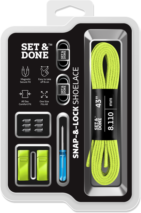 Set & Done - No tie Shoelaces and Zipper pouch