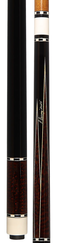 Pat Diveney Ebony 6-Point Snakewood Custom Pool Cue with Honey