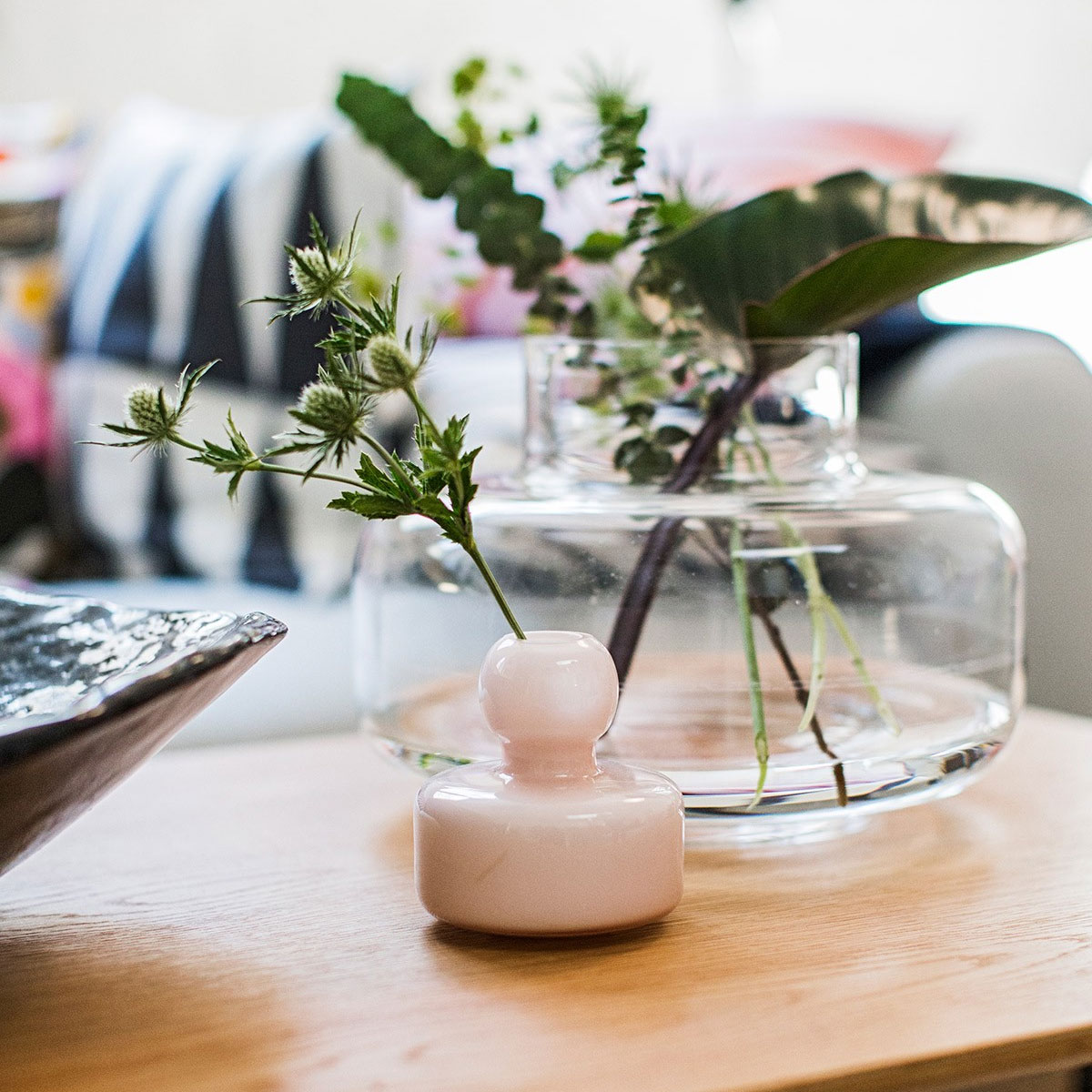 ちさき マリメッコ urna glass vase ダークブルー マリメッコ urna
