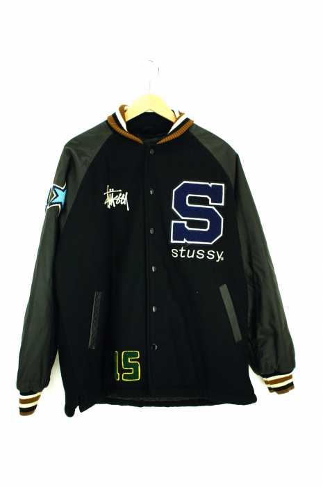 STUSSY （ステューシー） ロゴ刺繍スタジャン メンズ アウター