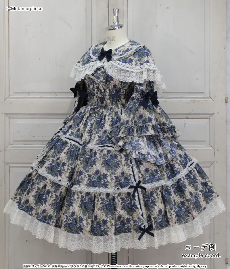 ゴブランブーケ シャーリングティアードジャンパースカート