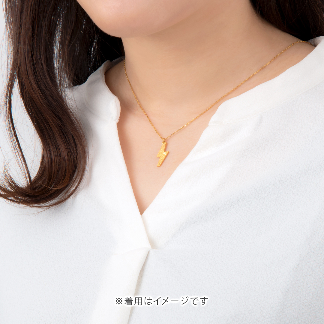 でんきタイプ”ポケモン いなずまネックレス K18イエローゴールド