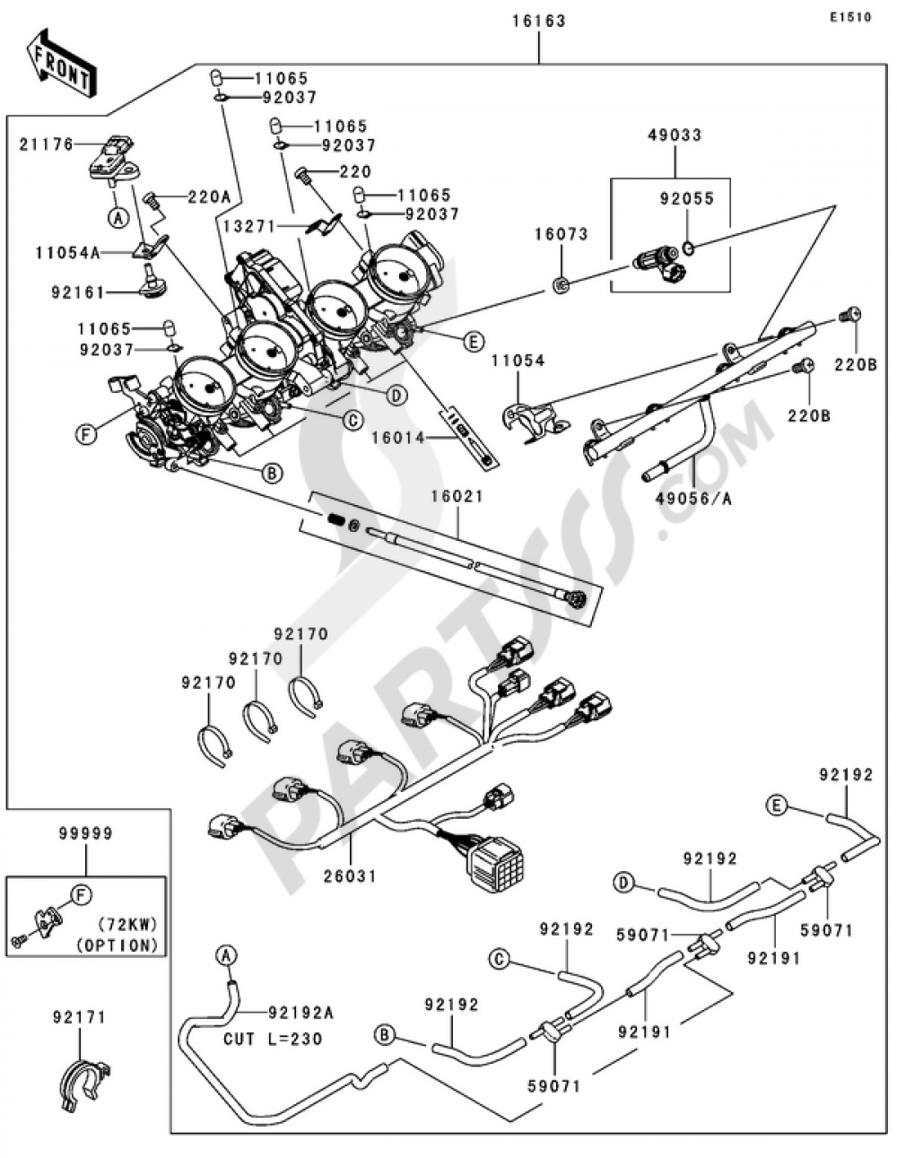 Throttle Kawasaki NINJA ZX-10R 2007