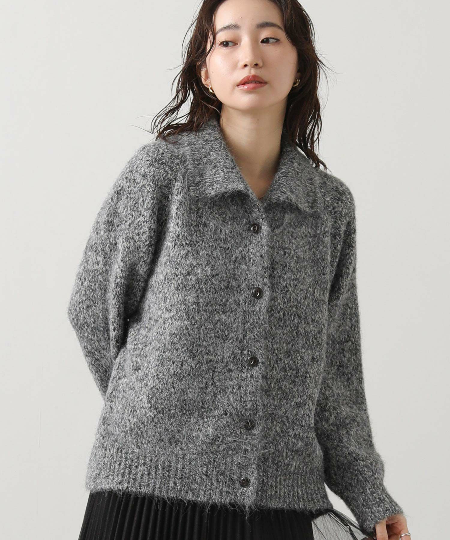 Gready Brilliantスタンドネックニットカーディガン | SEKIMIKI Online