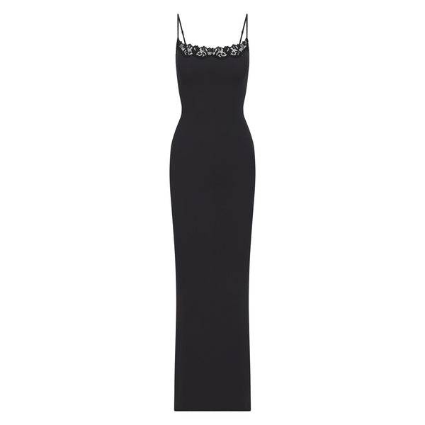 SOFT LOUNGE LONG SLIP DRESS | ONYX | SKIMS