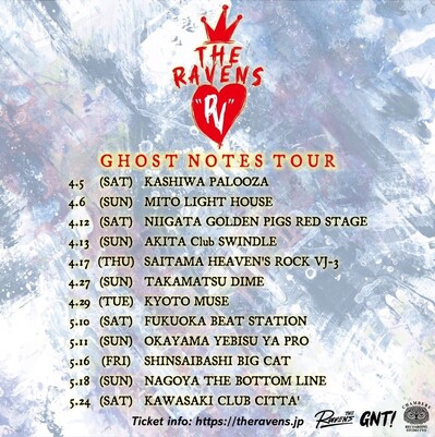 The Ravens、本日3/26配信開始の3rdアルバム『Ghost Notes』ライヴ会場