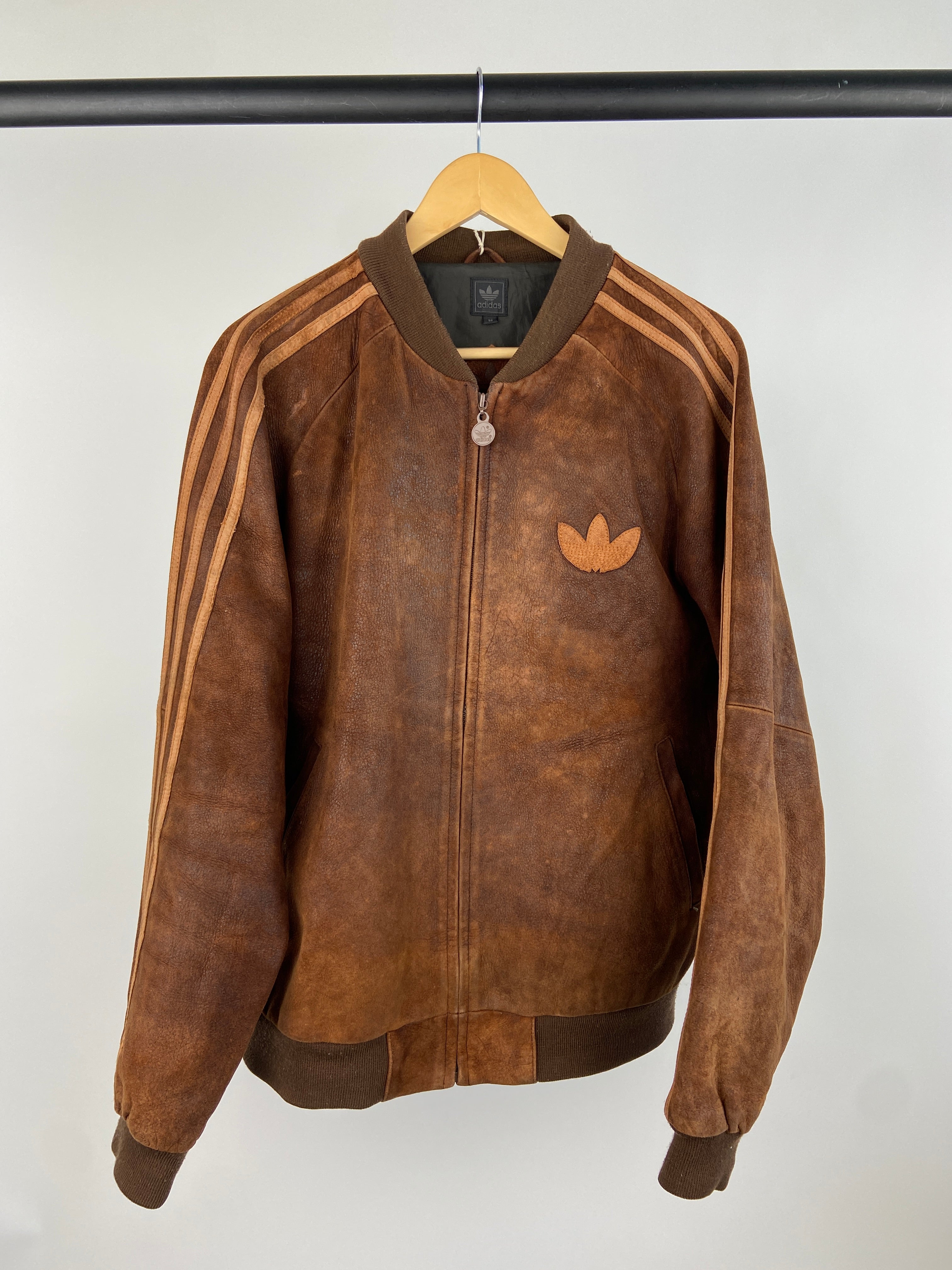 Vintage Adidas 90s Leather Bomber Jacket – Skux Vintage