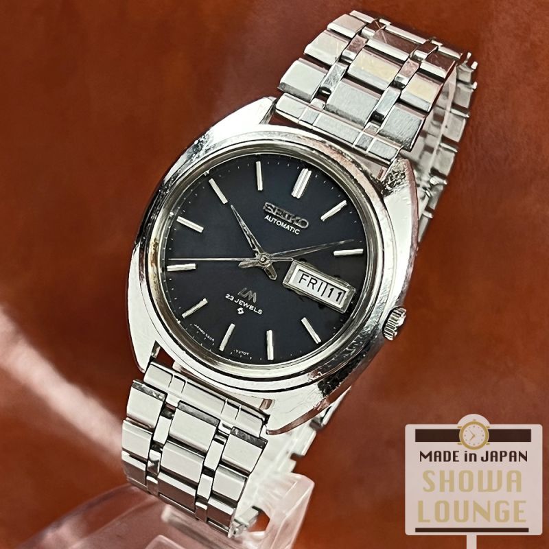 セイコー ロードマチック 黒文字盤 23石 ワンピースケース 5606-7150