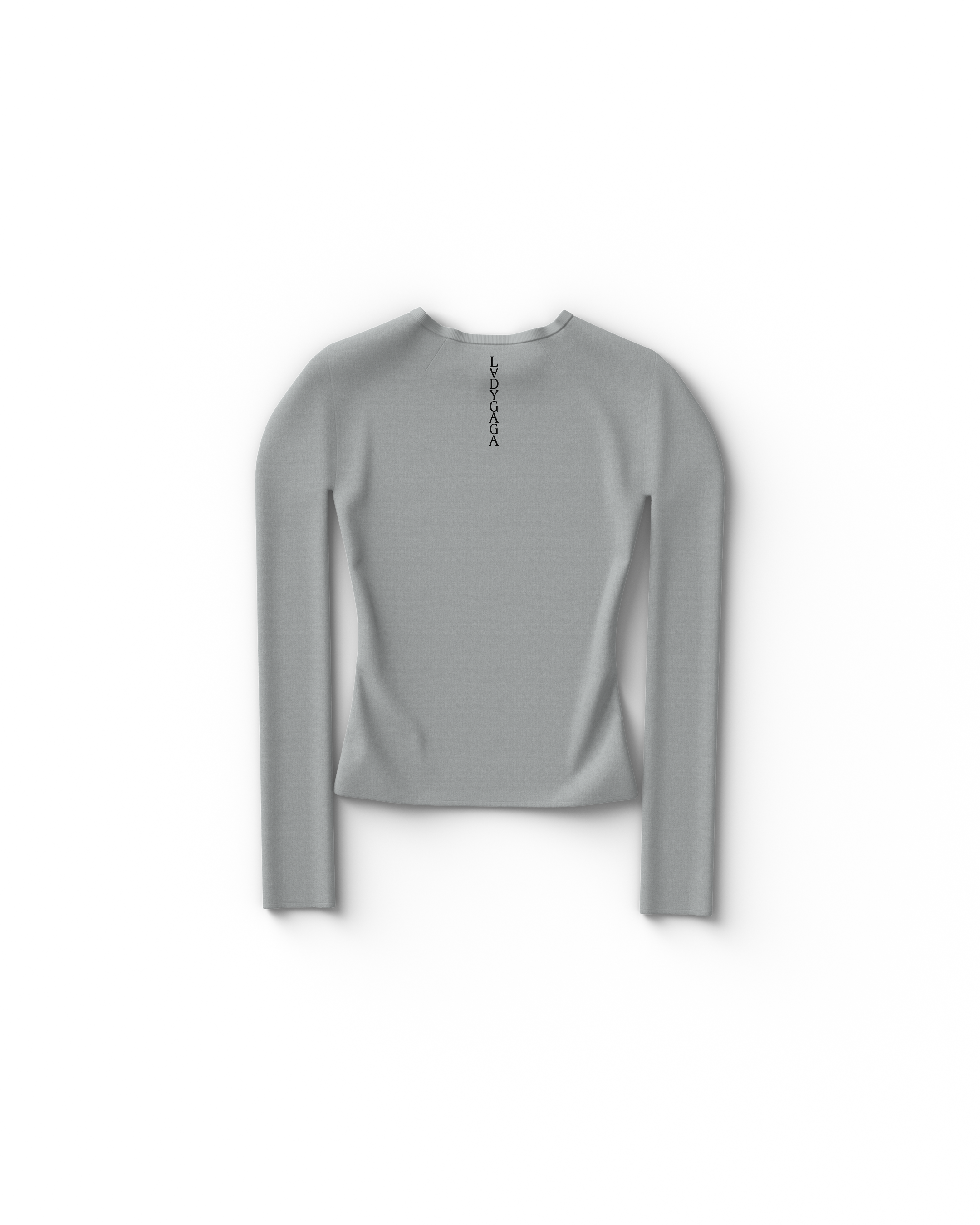 Gray Reflection Fitted Longsleeve T-Shirt - Lady Gaga Official Store