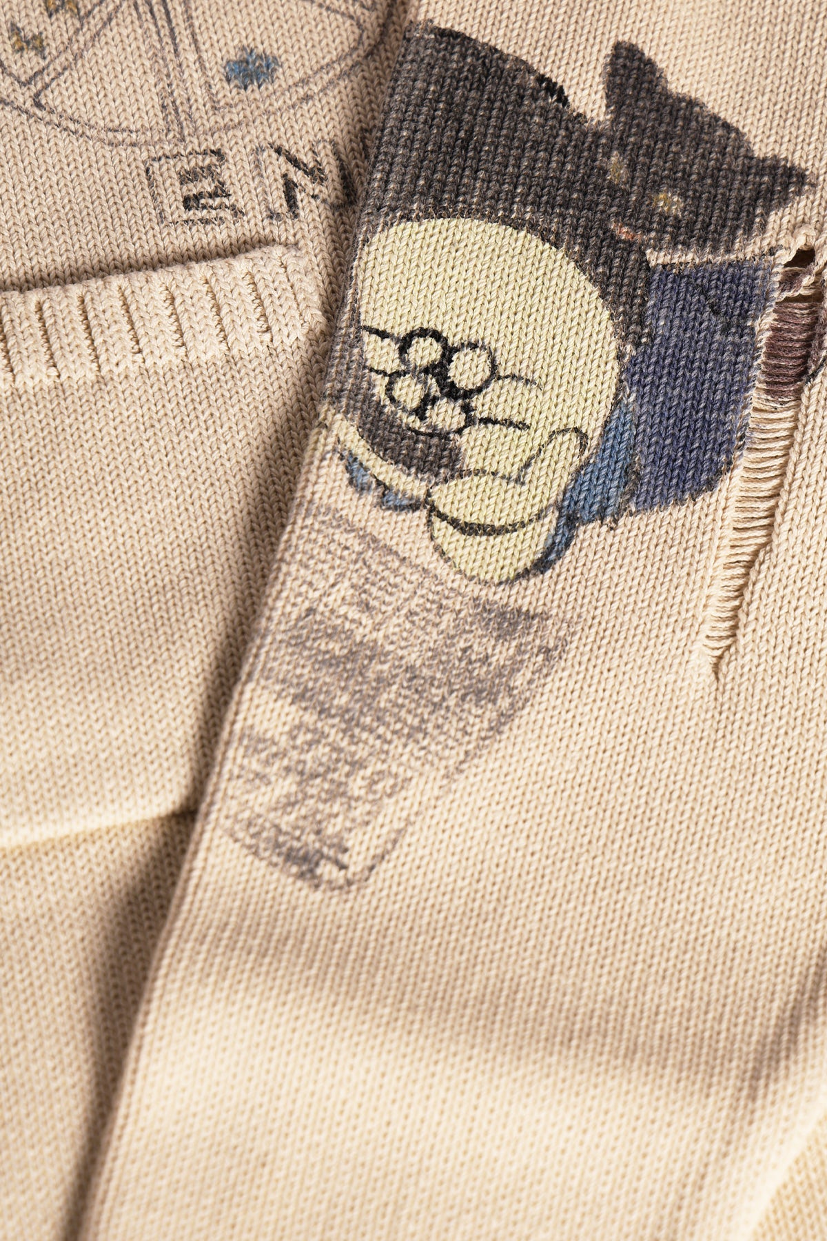 Kapital 5G Cotton Knit Crew Sweater (Memorial Paint Model