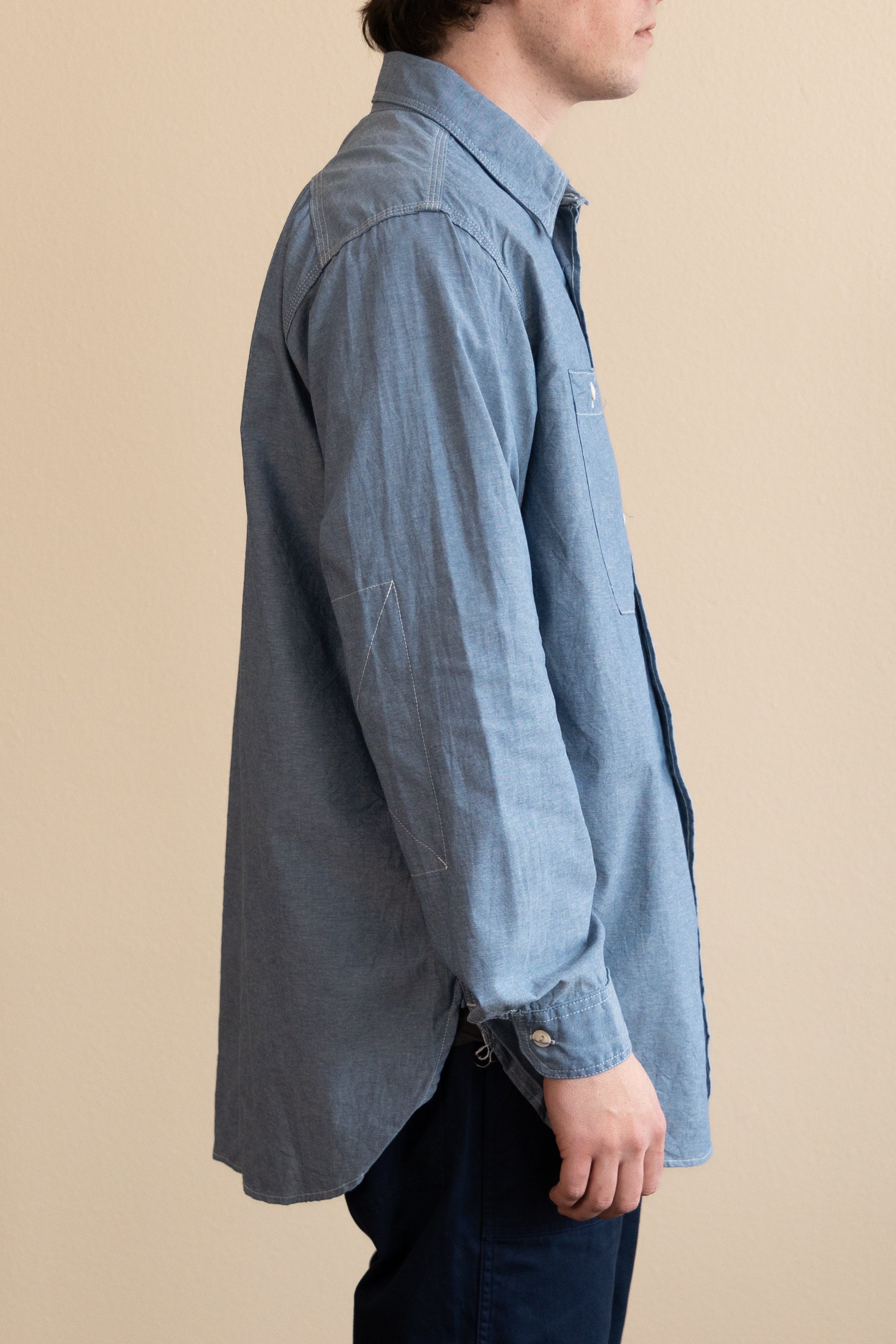 Engineered Garments Work Shirt | Lt Blue Cotton Chambray | Canoe Club