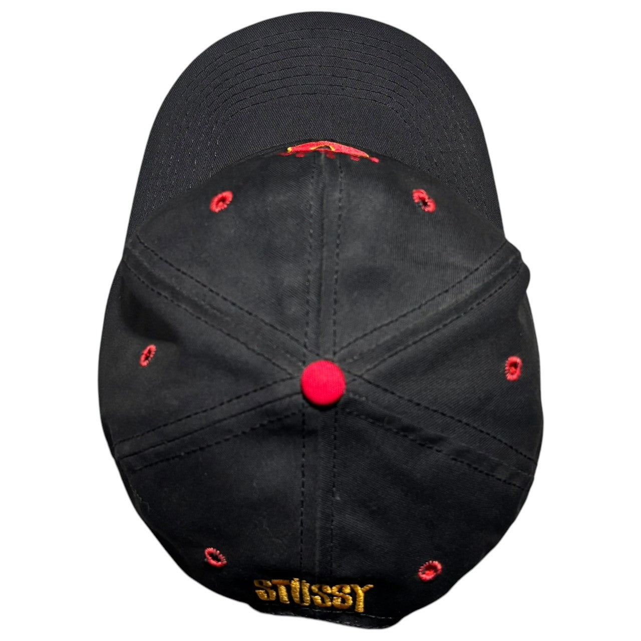 STUSSY バーガンディキャップ 王冠ロゴ STUSSY（ステューシー