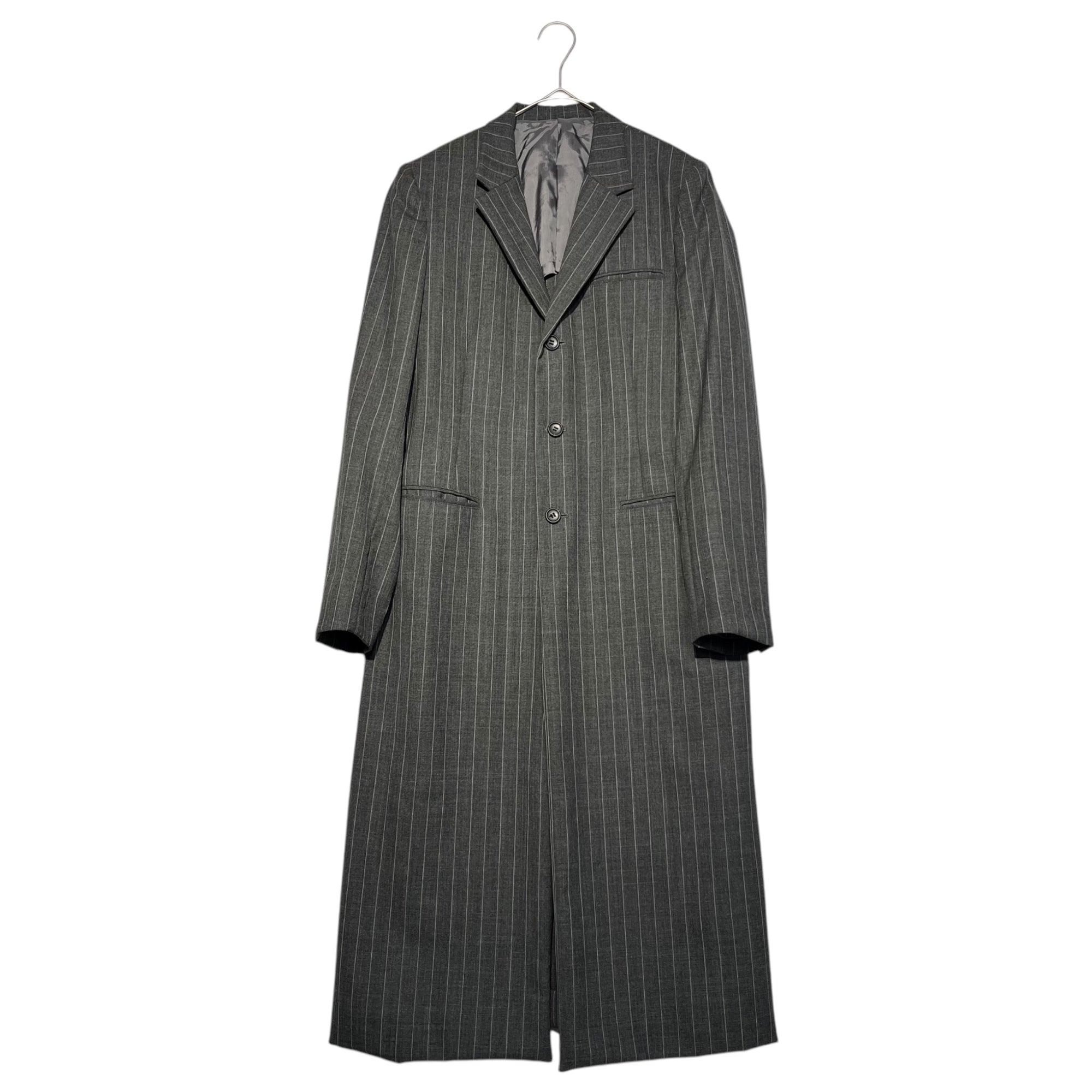 Y's(ワイズ) 95SS Wool striped tailored long coat ウール ストライプ