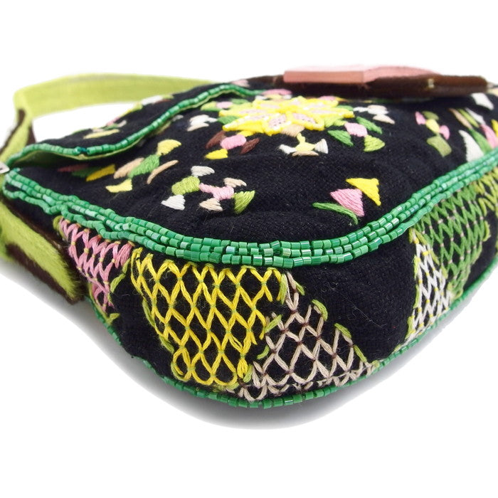 FENDI/フェンディ】 マンマバケット 刺繍ビーズ ハンドバッグ ハラコ