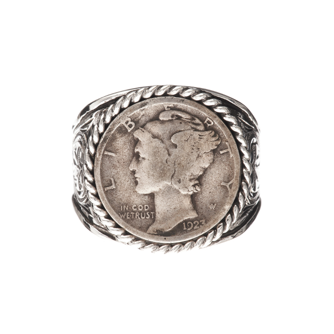 ハワイアンジュエリー/Silver925/マーキュリーダイムリング/0732