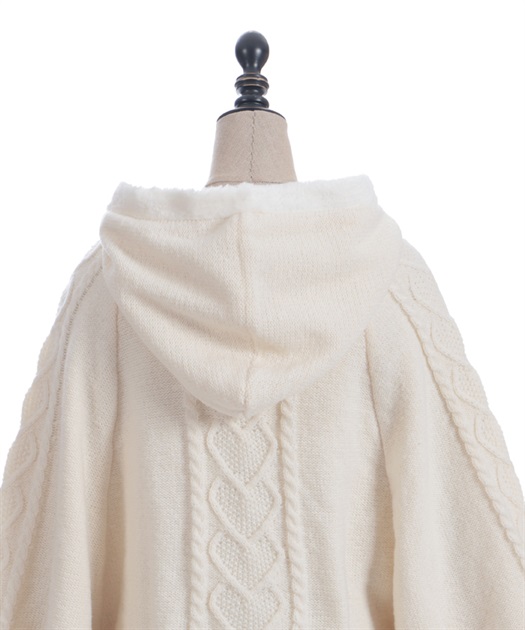 ハート編柄裏ボアニットケープ | axes femme online shop