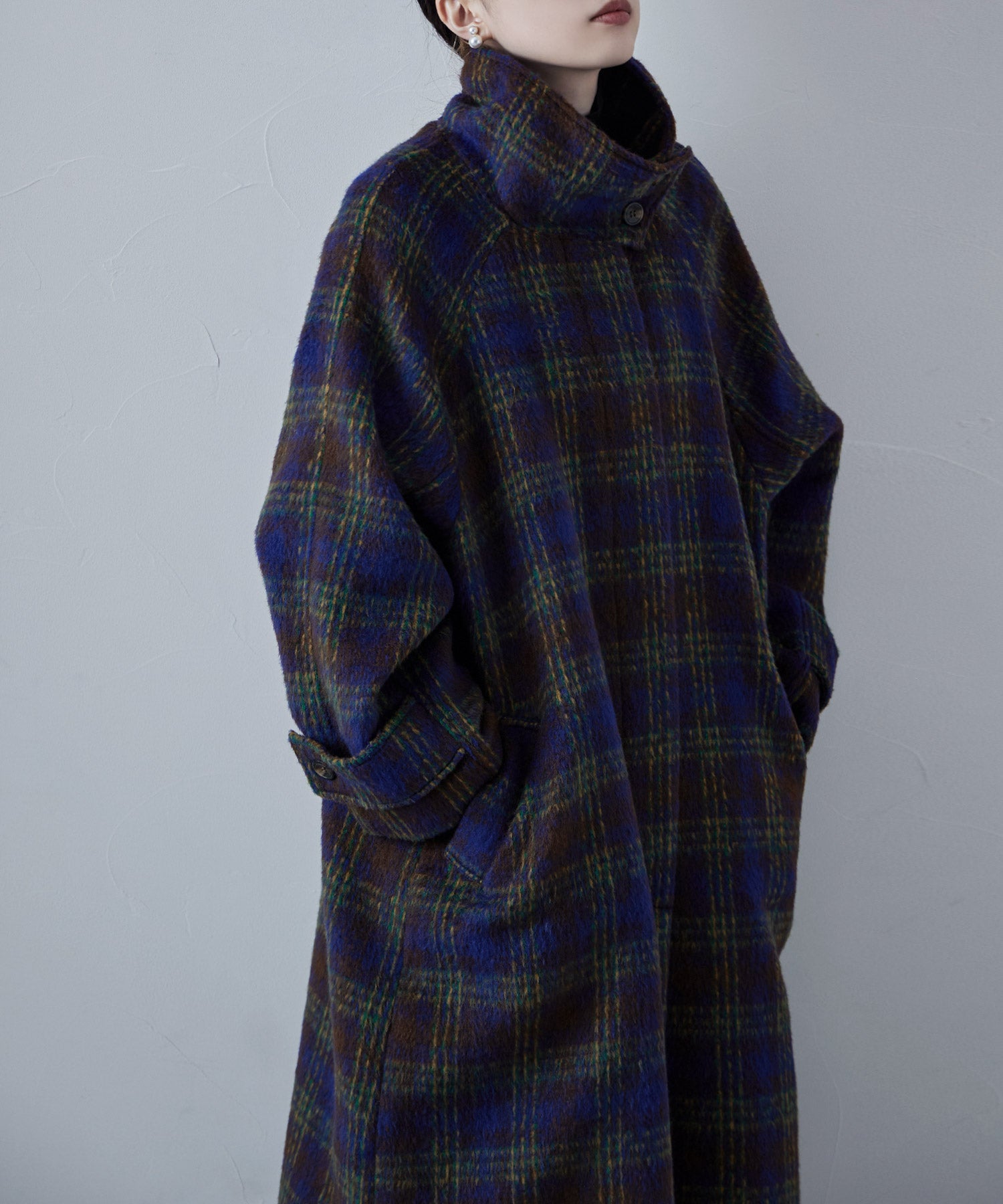ウーリッシュシャギーチェックロングコート｜コート・ジャケット - etoll.