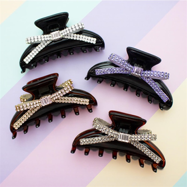 クリスタルメッシュパヴェ バンスクリップ(パープル) | バンスクリップ