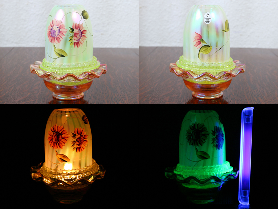 Fentonフェントン ヴァセリン/オパールセントガラス フェアリーランプ