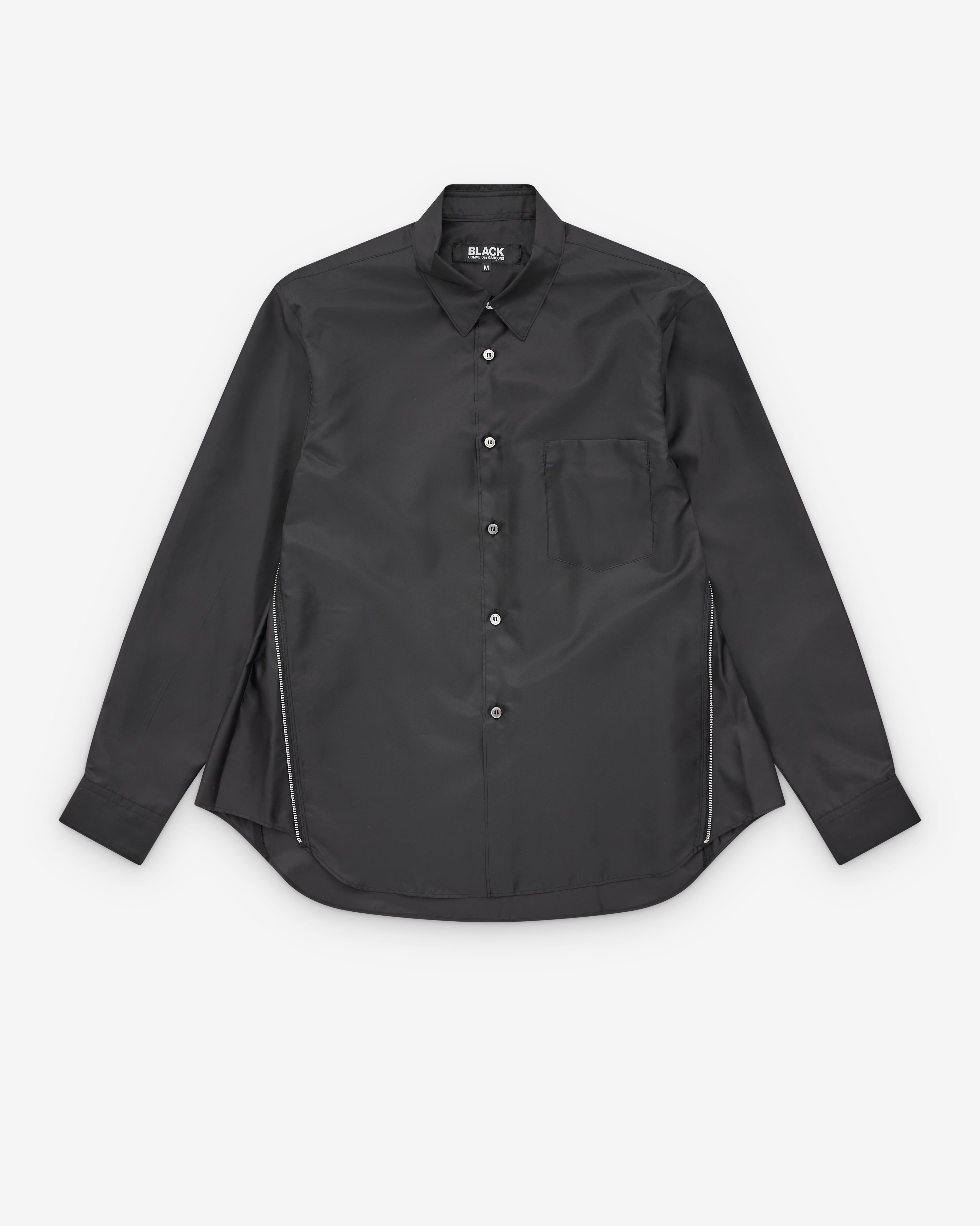Black Comme des Garçons: Zip Side Seam Shirt (Black) | DSML E-SHOP