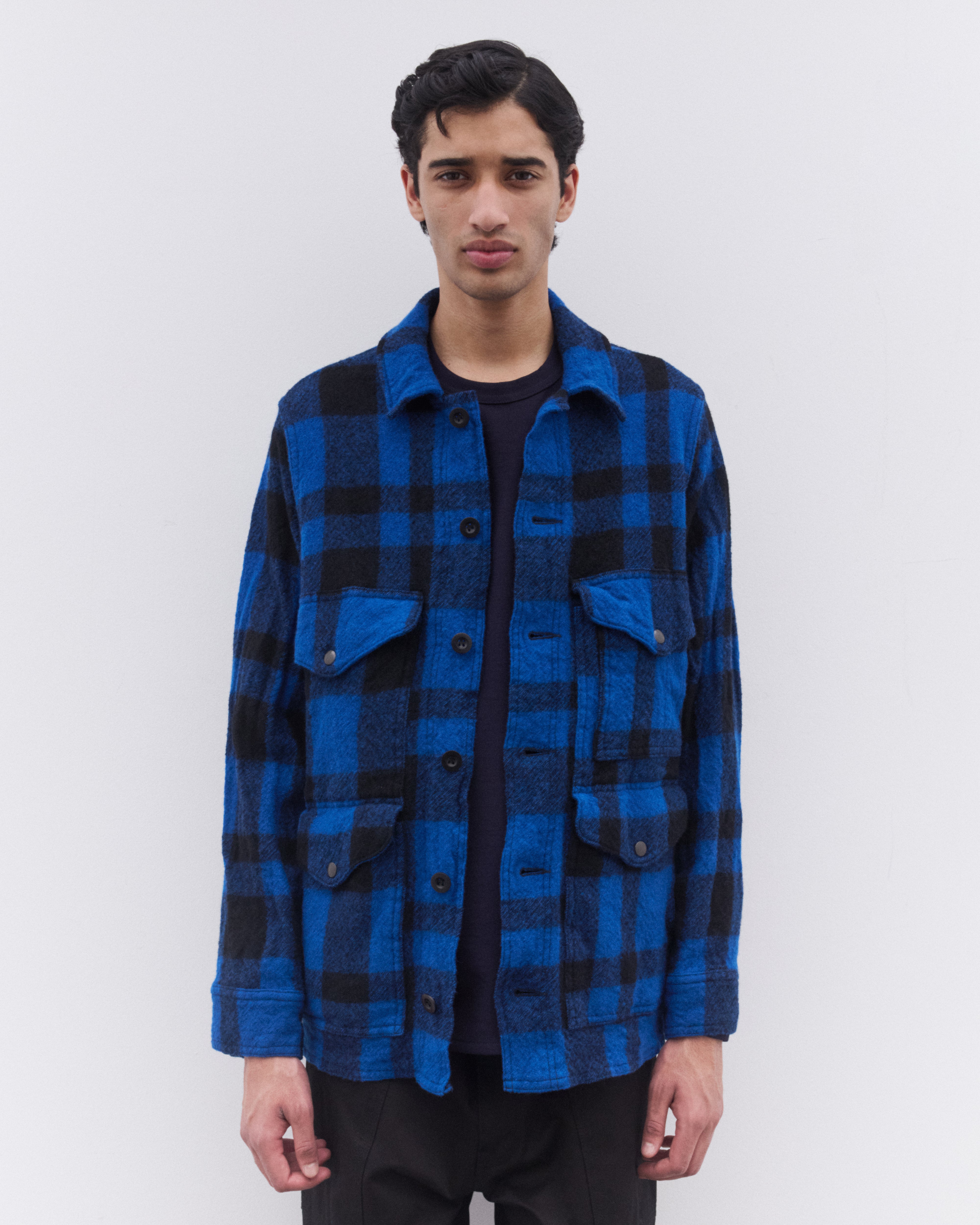 Junya Watanabe Man: Men's Filson Check Jacket (Blue/Black) | DSML