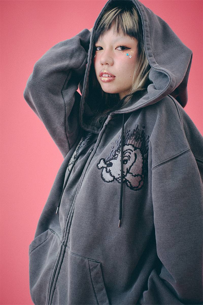 GALFY (ガルフィー) ガルクエジップパーカー BLACK / ロック