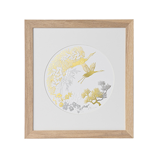 金箔／プラチナ箔アート額「双鶴」＜菅野一剛作＞ | 高品質 金・プラチナ