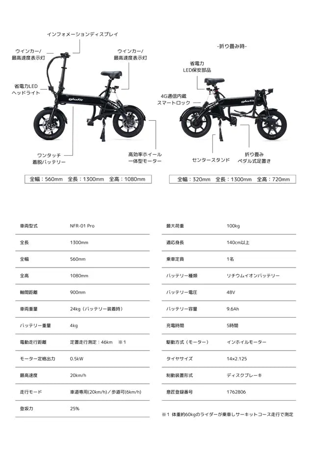 電動サイクル NFR-01 Pro+ 4GLTE搭載モデル – glafit公式オンライン