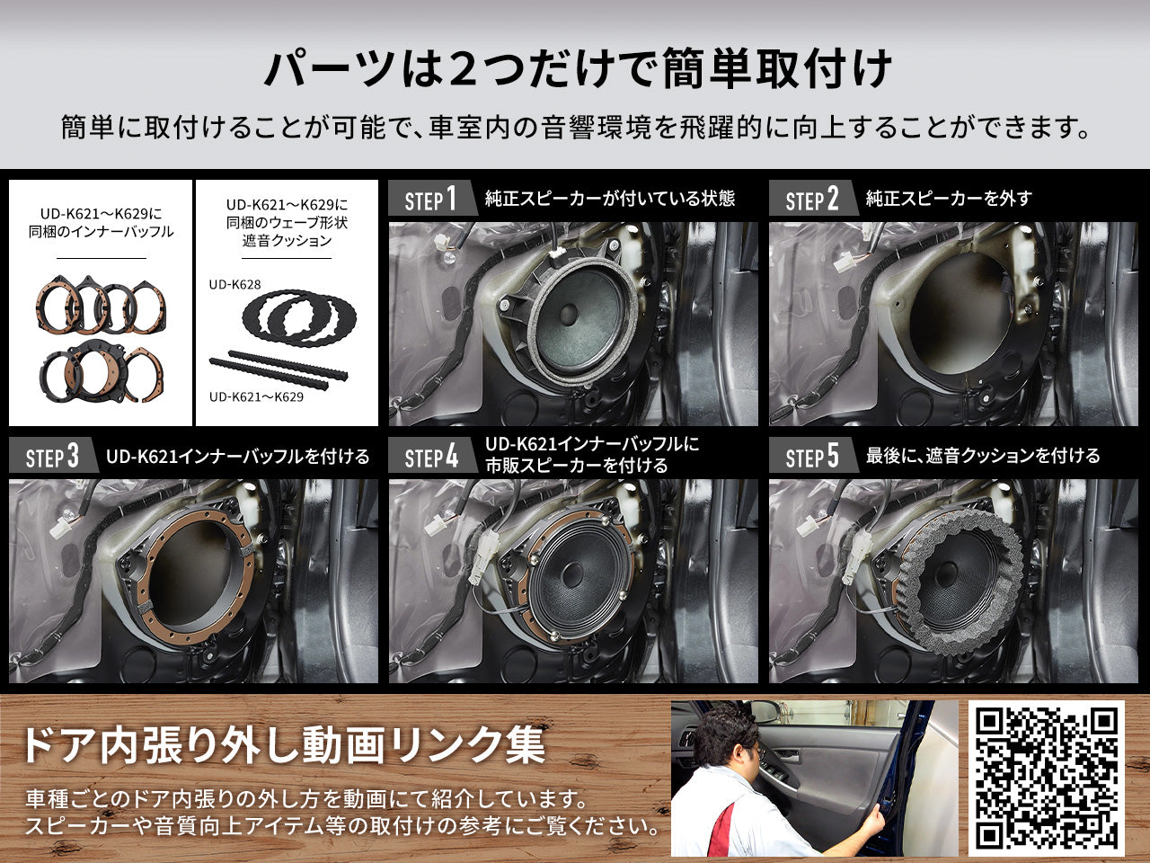 ダイハツ/トヨタ車用 高音質インナーバッフル プロフェッショナル