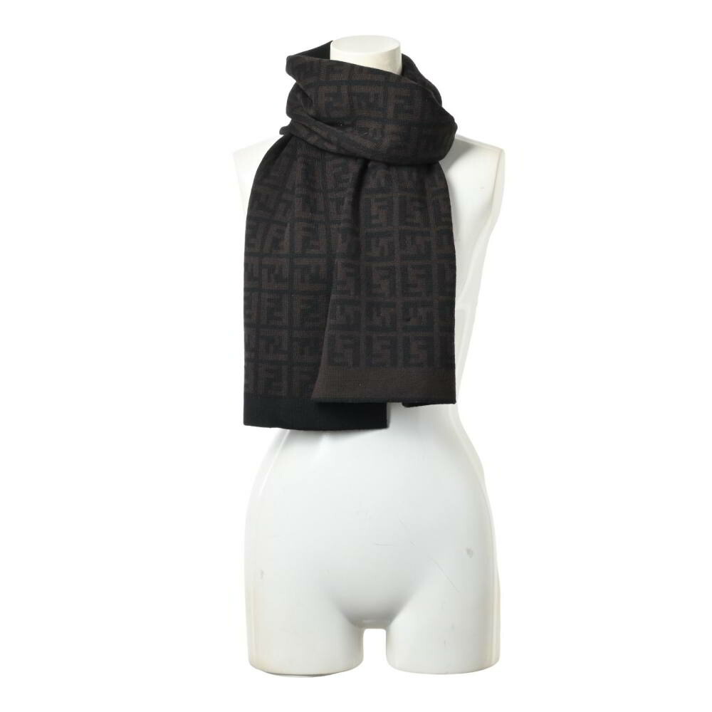 楽天市場】FENDI フェンディ マフラー ズッカ柄 グレー×ブラック タグ