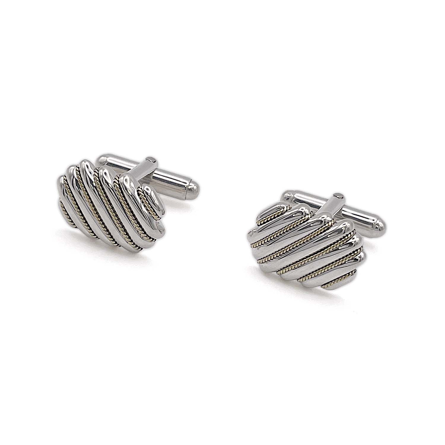 楽天市場】ティファニー カフス ボタン ボタンモチーフ コンビ SV925