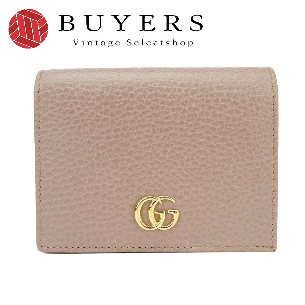楽天市場】グッチ GUCCI 二つ折り財布 GG ピンク系xゴールド レザー