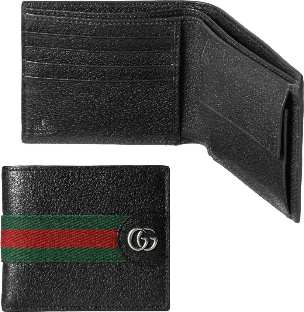 楽天市場】GUCCI グッチ小銭入れ付き二つ折り財布ブラック マルチ