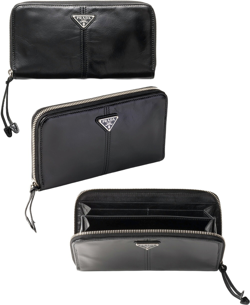 楽天市場】プラダ PRADA小銭入れ付き二つ折り長財布三角ロゴプレート