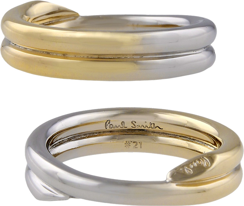 楽天市場】Paul Smith ポールスミス 指輪メンズ バイカラーシルバー