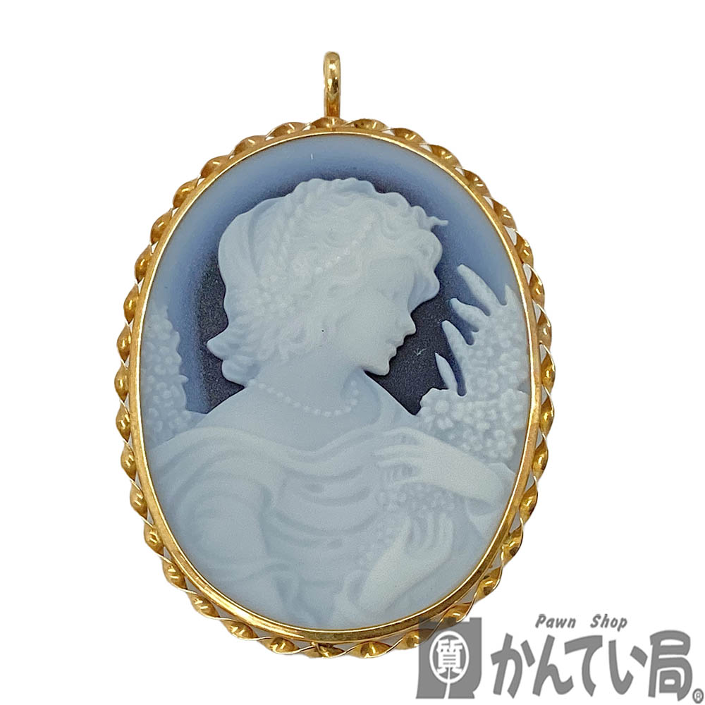 楽天市場】K18 シェル カメオ 鑑別書付 約H75×W57mm 2人の女性 横顔 花