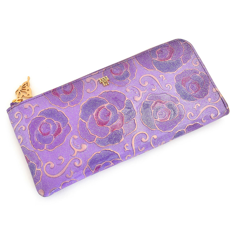 楽天市場】アナスイ 財布 長財布 L字ファスナー ラベンダー ANNA SUI