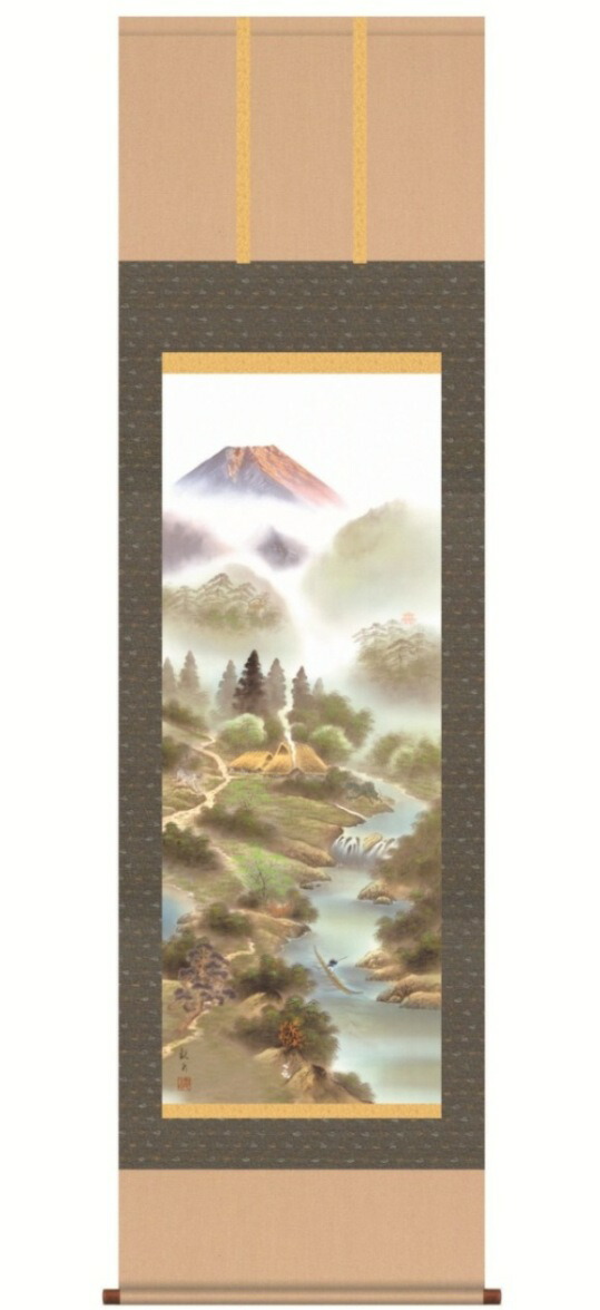 楽天市場】掛け軸 風水霊峰四神図 44.5cm×164cm 化粧箱入