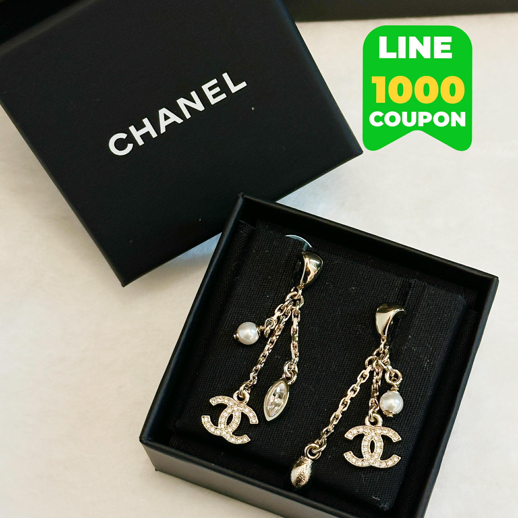 楽天市場】CHANEL シャネルレディースピアスシャンパンゴールドCC
