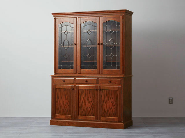 楽天市場】カントリーハウス キャビネット3枚戸 CDB12 木部色 上部扉