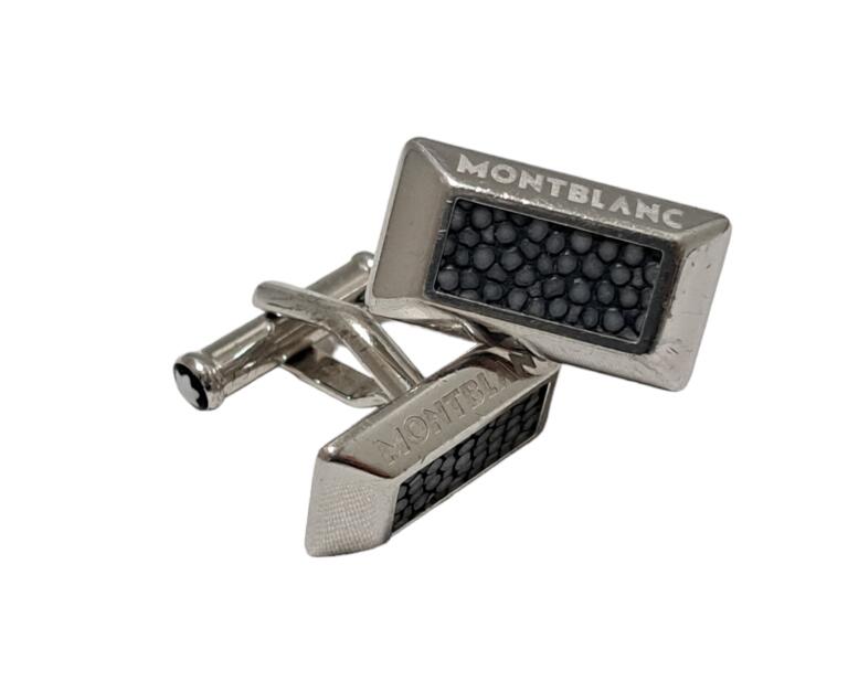 楽天市場】モンブラン カフスボタン カフリンクス シルバーxクリア