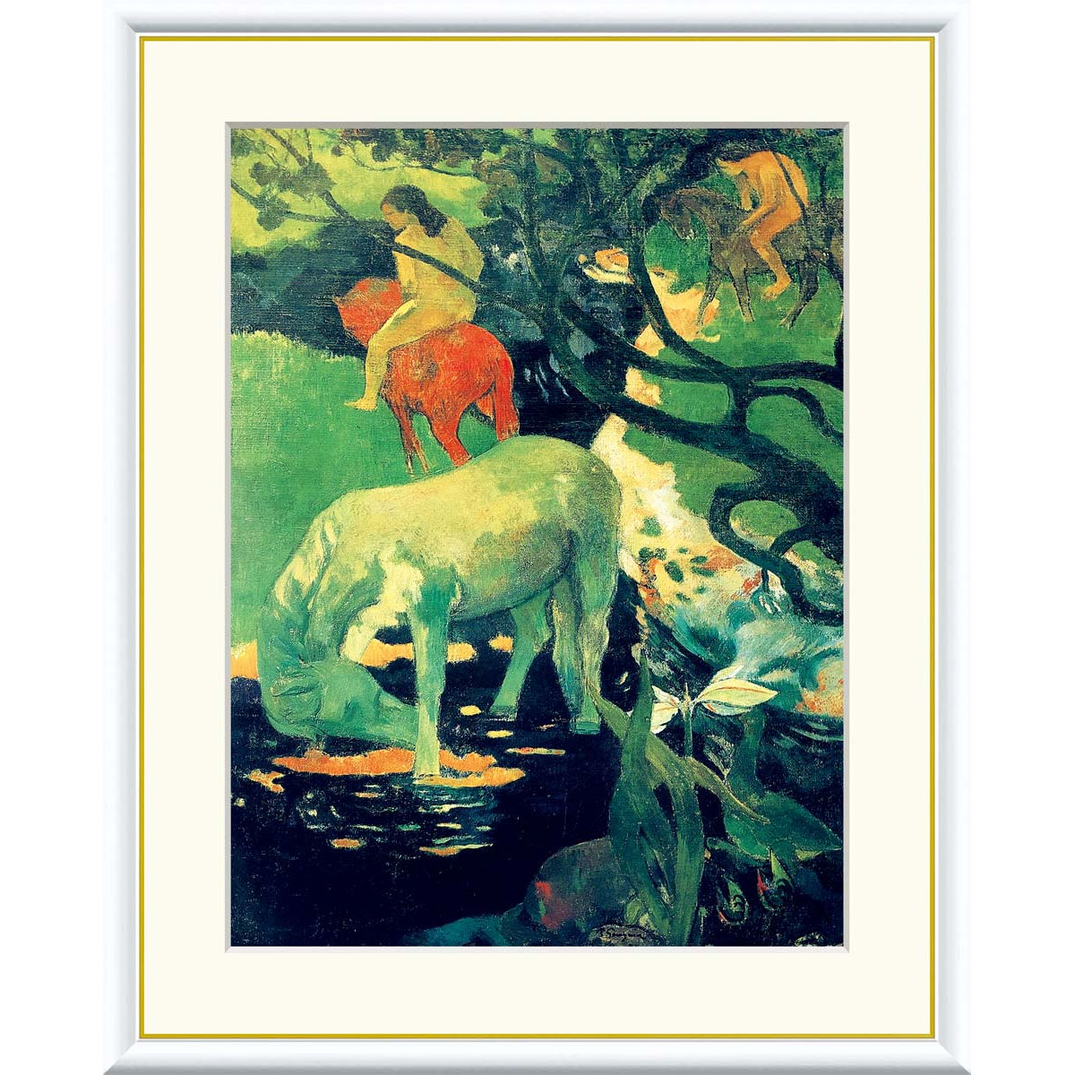 楽天市場】【額絵】 白い馬 ポール・ゴーギャン F4・F6・F8号サイズ