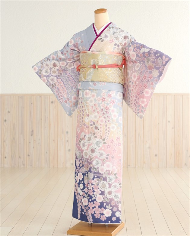楽天市場】訪問着 レンタル hw1302 七五三 結婚式 紫ぼかし彩色慶びの