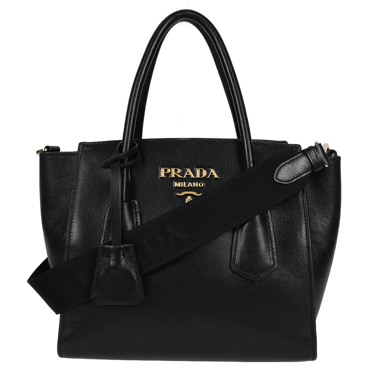 楽天市場】【新品同様】プラダ 【PRADA】メタルロゴ トートバッグ