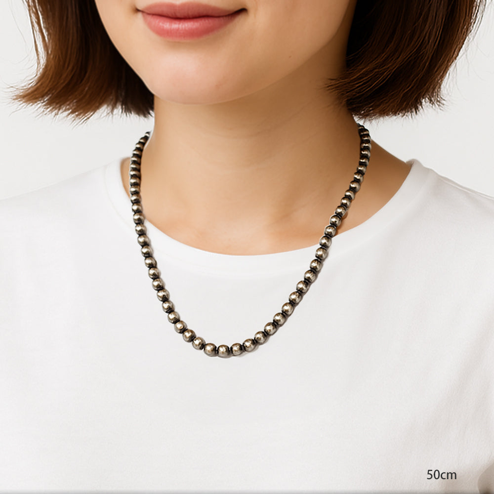 ナバホ パール ネックレス 5mm / 40cm 45cm 50cm シルバー925 メンズ